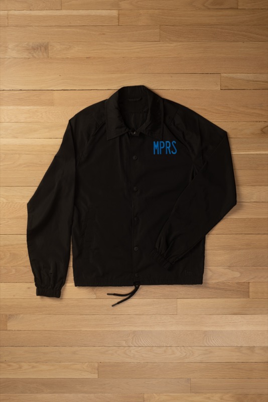 mprs Coach’s jacket, blue on black colorway